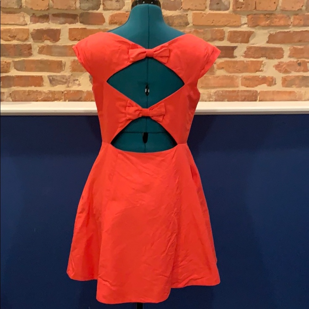 Kate Spade Coral Bow Back Dress